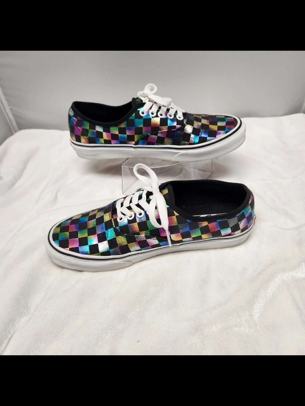 Vans Multicolor Iridescent Checkerboard Low-Top Sneakers - Picture 5 of 7